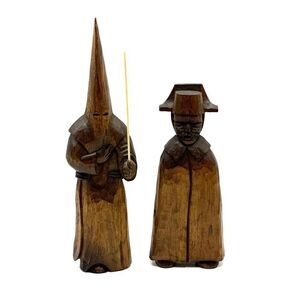 Hand Carved Spanish Nazarenos (P by enitents) in Traditional Robes and Conical H